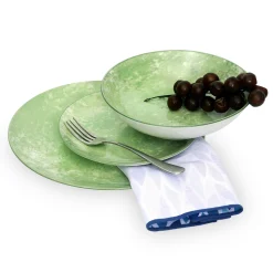 Wingate Lime Porcelain 12 Piece Dinnerware Set, Service For 4