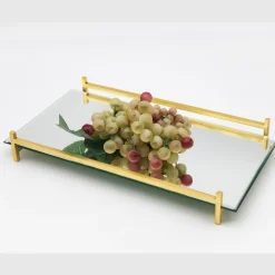 Wire Mirrored Serving Tray